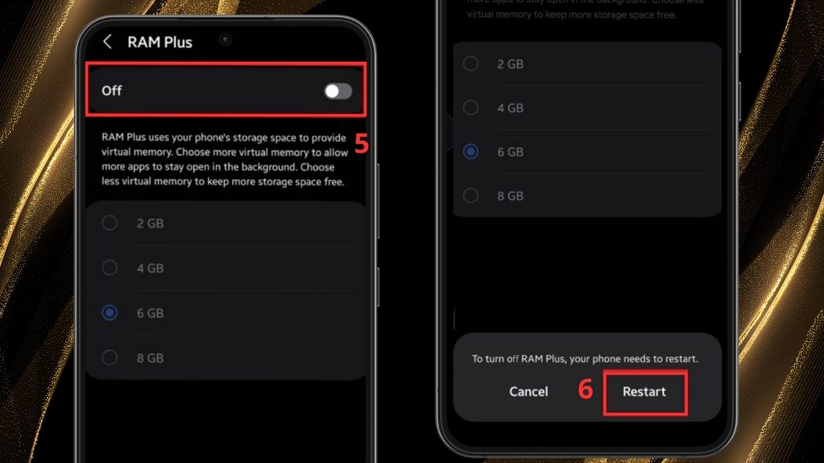 Cách tắt RAM Plus là gì? Bước 5, 6