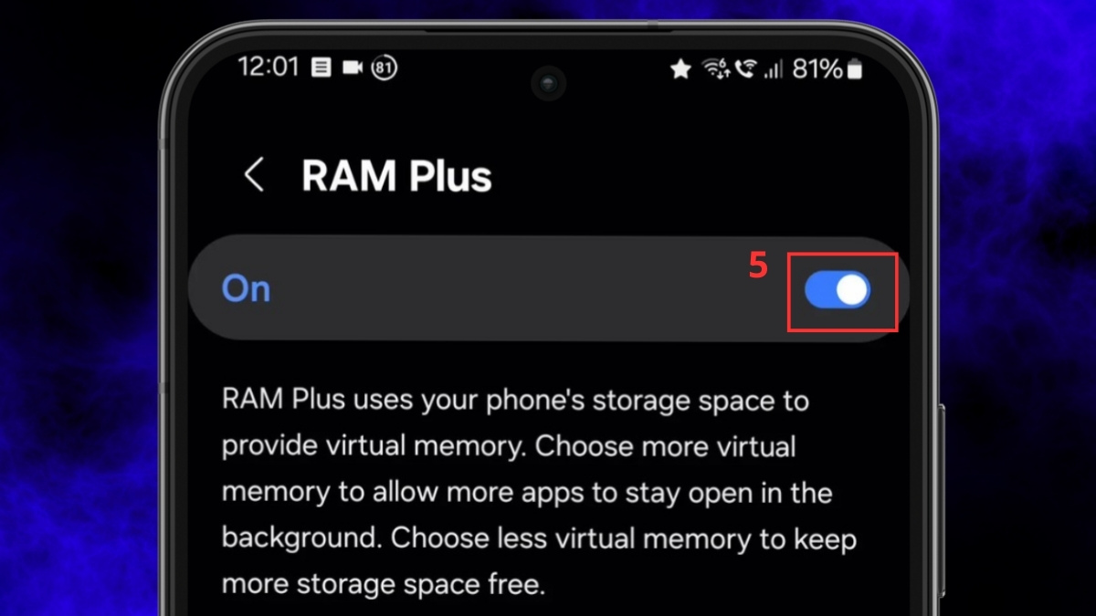 Cách bật RAM Plus là gì? Bước 5