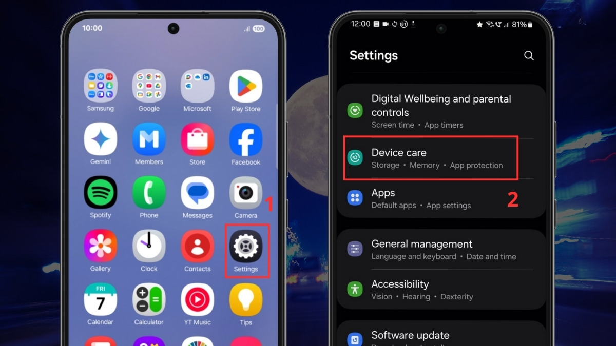 Cách chỉnh dung lượng RAM Plus là gì? Bước 1, 2