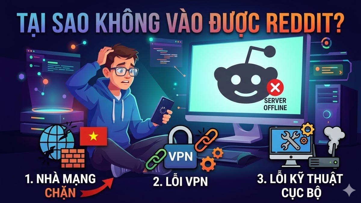 Reddit không vào được do nhiều nguyên nhân