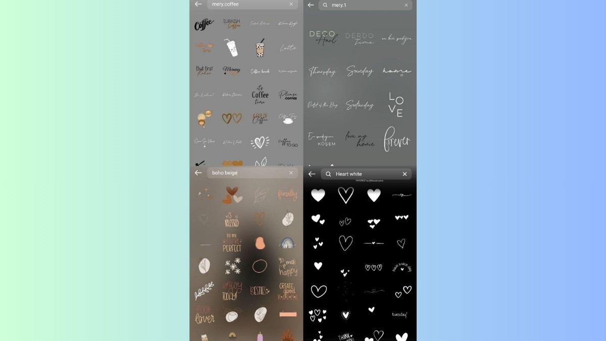 Sticker đẹp trên Instagram dạng văn bản