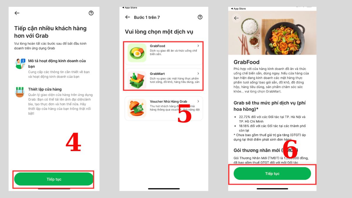 Hướng dẫn sử dụng app Grab Merchant - Đăng ký tài khoản bước 4, 5, 6