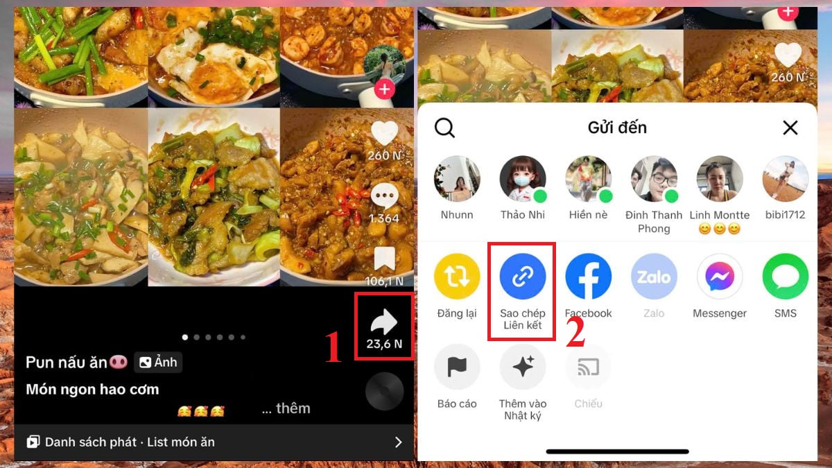 Tải ảnh Tiktok không logo trên iPhone với SaveFrom.net bước 1, 2