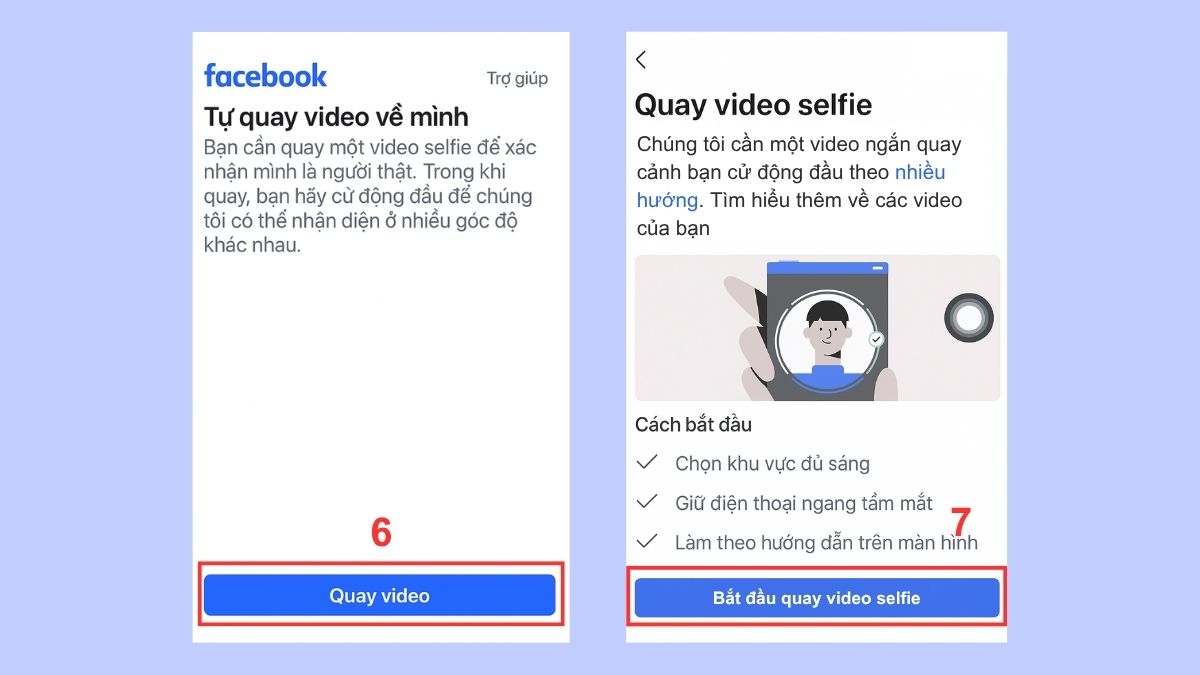 Các bước mở tài khoản Facebook bị đình chỉ 180 ngày - Xác minh khuôn mặt