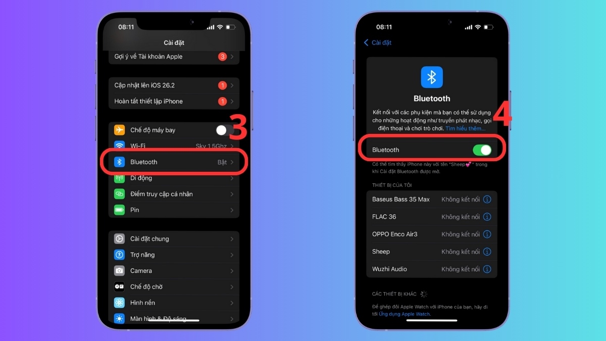 Sửa lỗi tai nghe Bluetooth bị tách làm 2 thiết bị - Khôi phục cài đặt gốc bước 3, 4