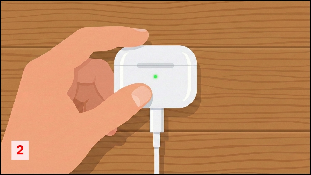 Sửa tai nghe Bluetooth sạc không vào pin 1 bên - Kiểm tra hộp sạc bước 2