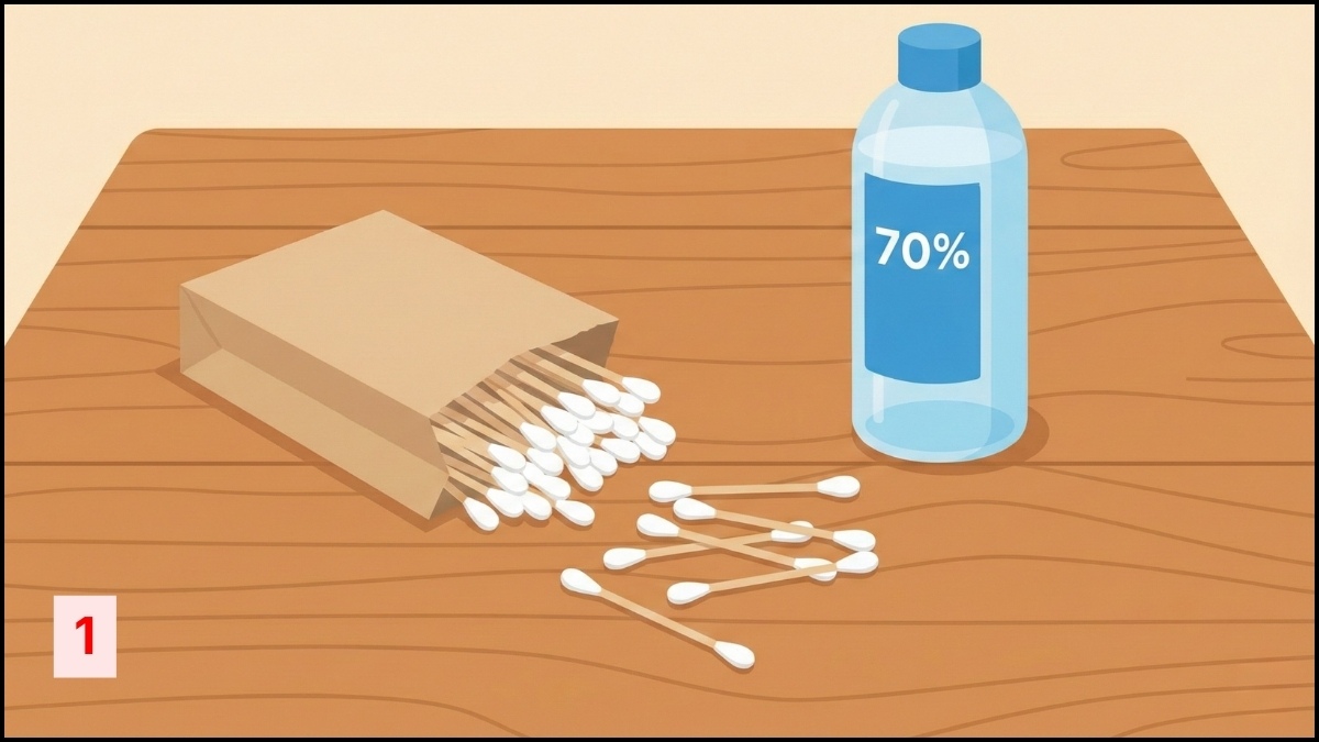 Sửa tai nghe Bluetooth sạc không vào pin 1 bên - Vệ sinh điểm tiếp xúc bước 1