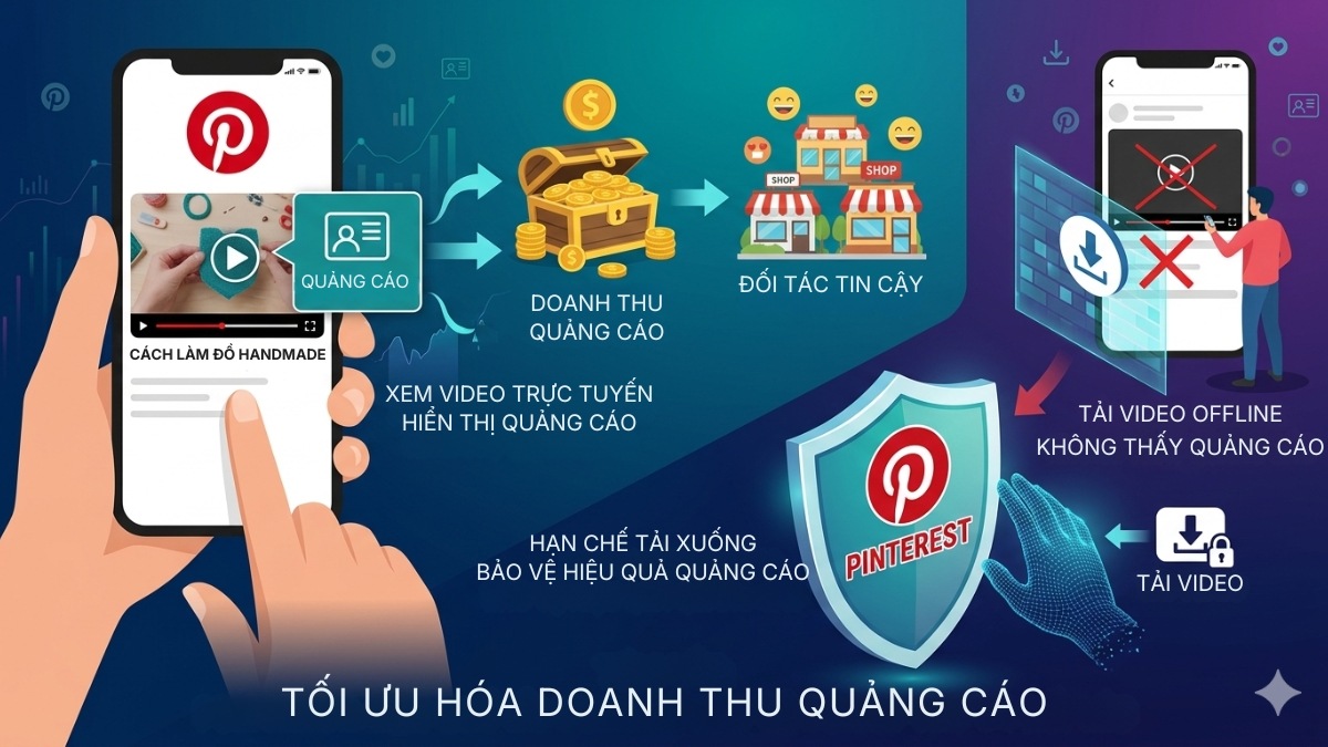 Không tải video Pinterest được do nền tảng muốn tối ưu doanh thu