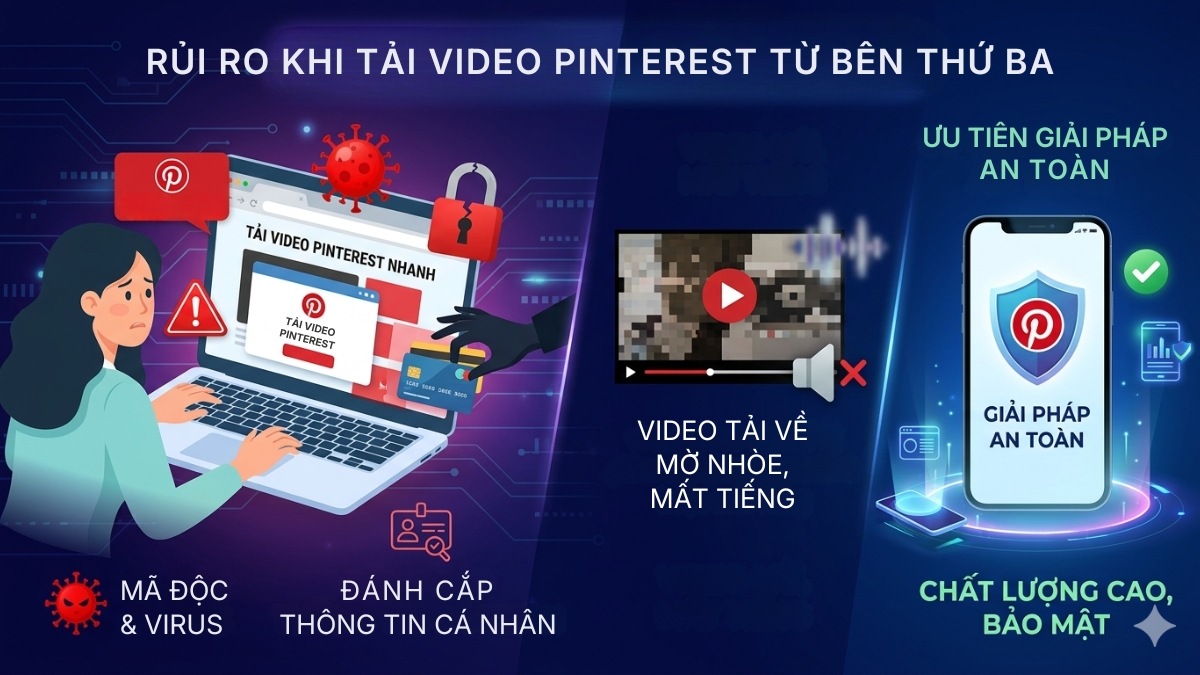 Rủi ro khi tải video Pinterest