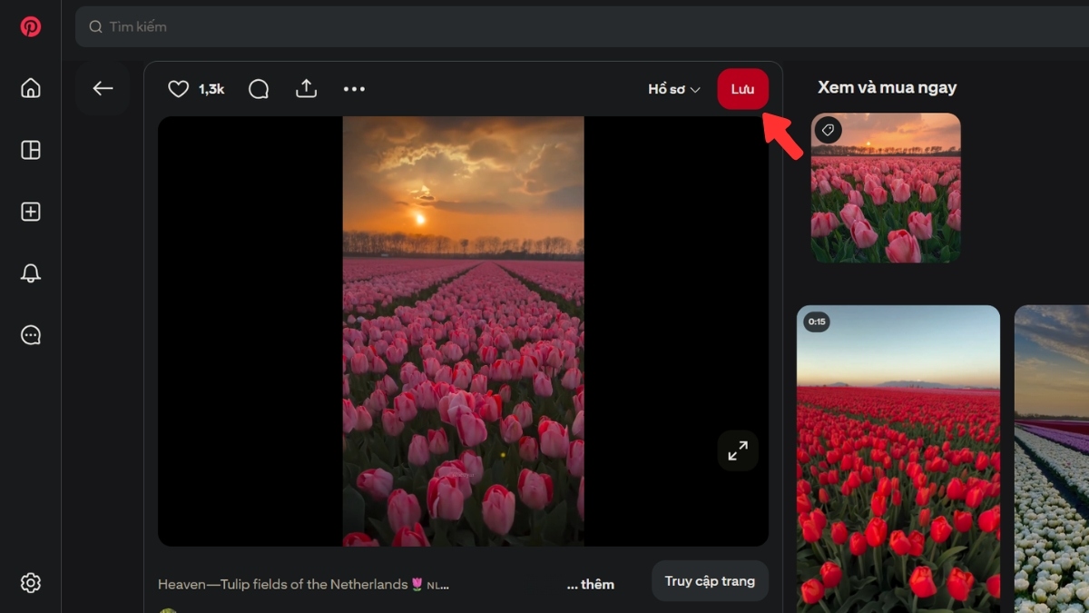 Thay thế cách tải video Pinterest - Sử dụng tính năng Lưu