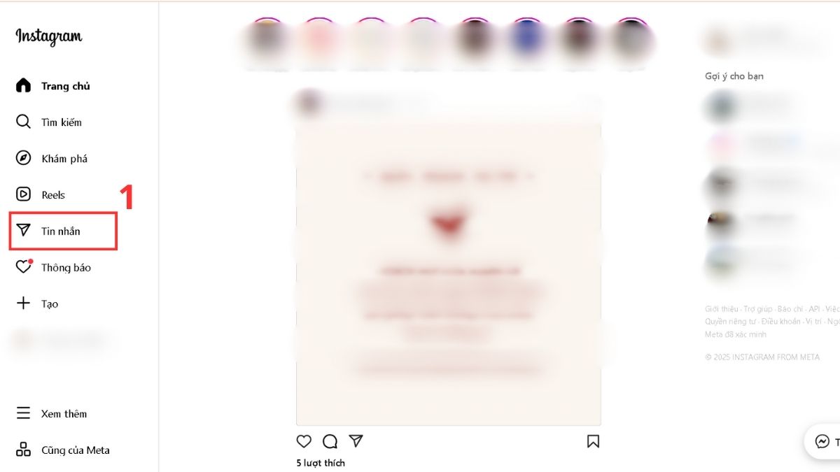 Cách tạo nhóm Instagram trên máy tính bước 1