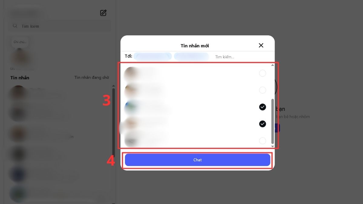 Cách tạo nhóm Instagram trên máy tính bước 3, 4