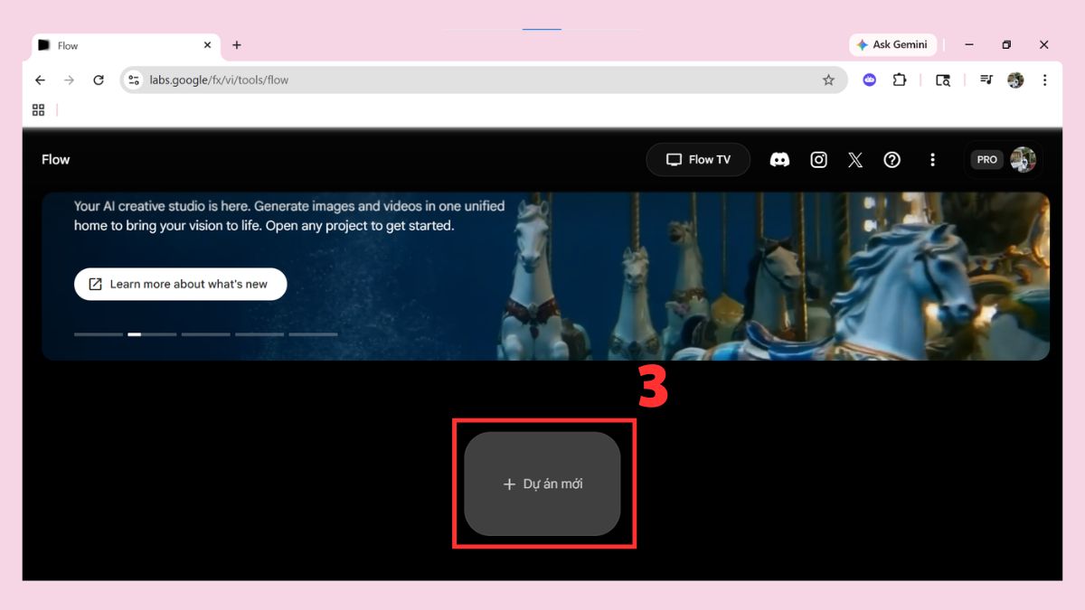 Tạo video AI bằng Gemini Veo 3 qua Google Labs Flow bước 2-1