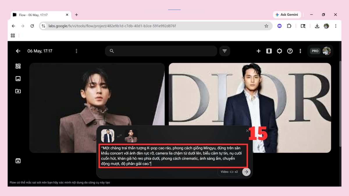 Tạo video AI bằng Gemini Veo 3 qua Google Labs Flow bước 4-1