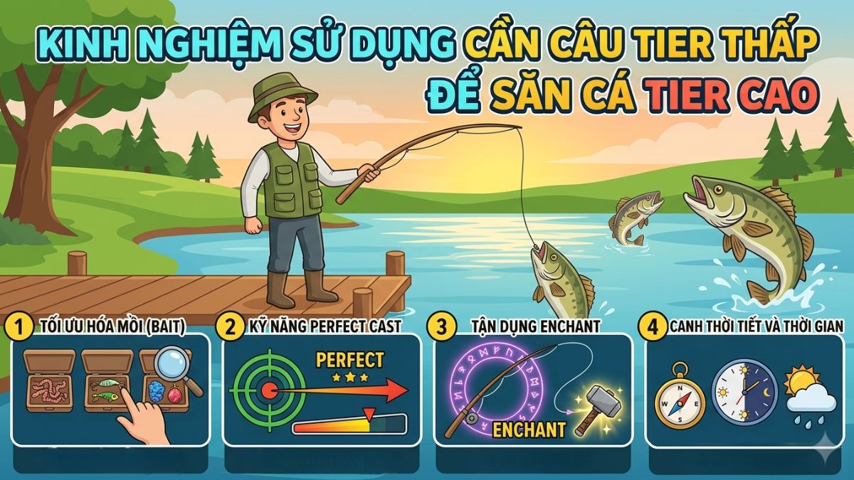 Kinh nghiệm dùng cần câu trong Tier List Fisch