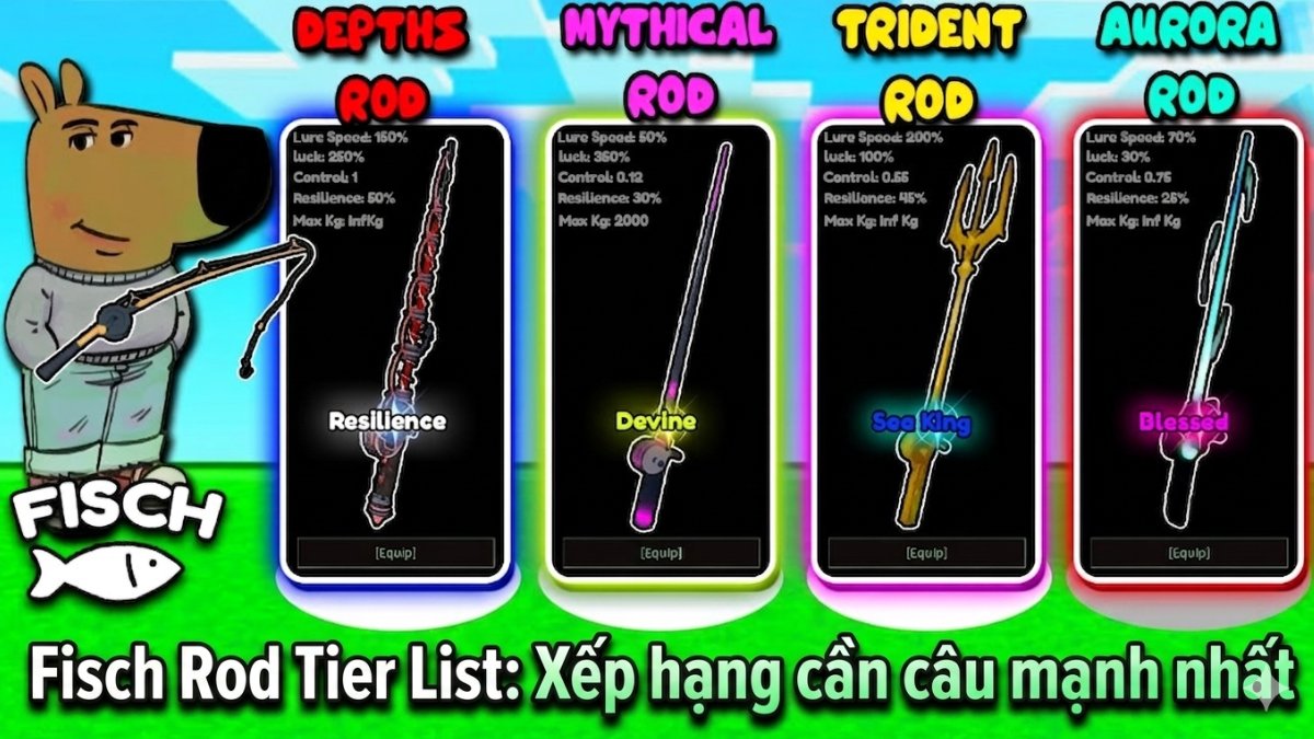 Fisch Rod Tier List: Xếp hạng cần câu mạnh nhất