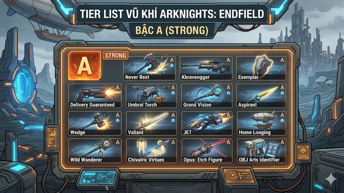 Tier List Weapon Arknights Endfield - Vũ khí bậc A