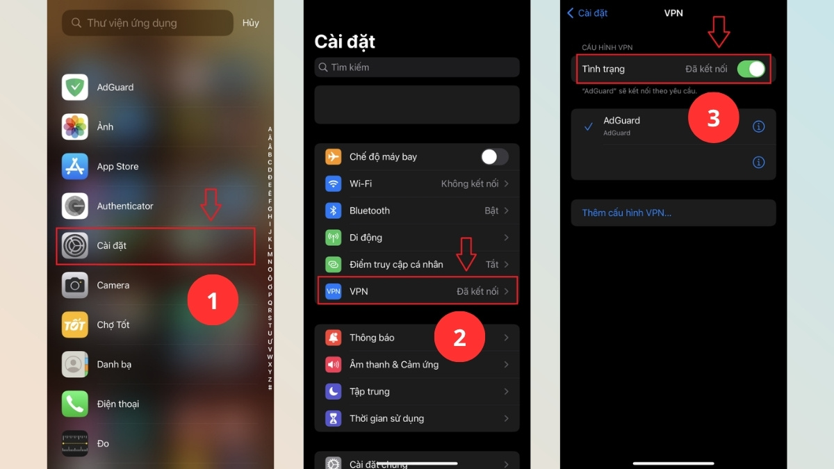 Sửa lỗi Tiktok bị lỗi mạng trên iPhone bằng cách tắt VPN
