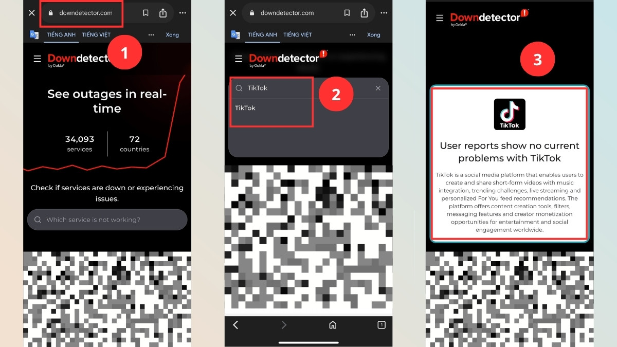 Sửa lỗi Tiktok bị lỗi mạng trên iPhone bằng cách kiểm tra trạng thái máy chủ