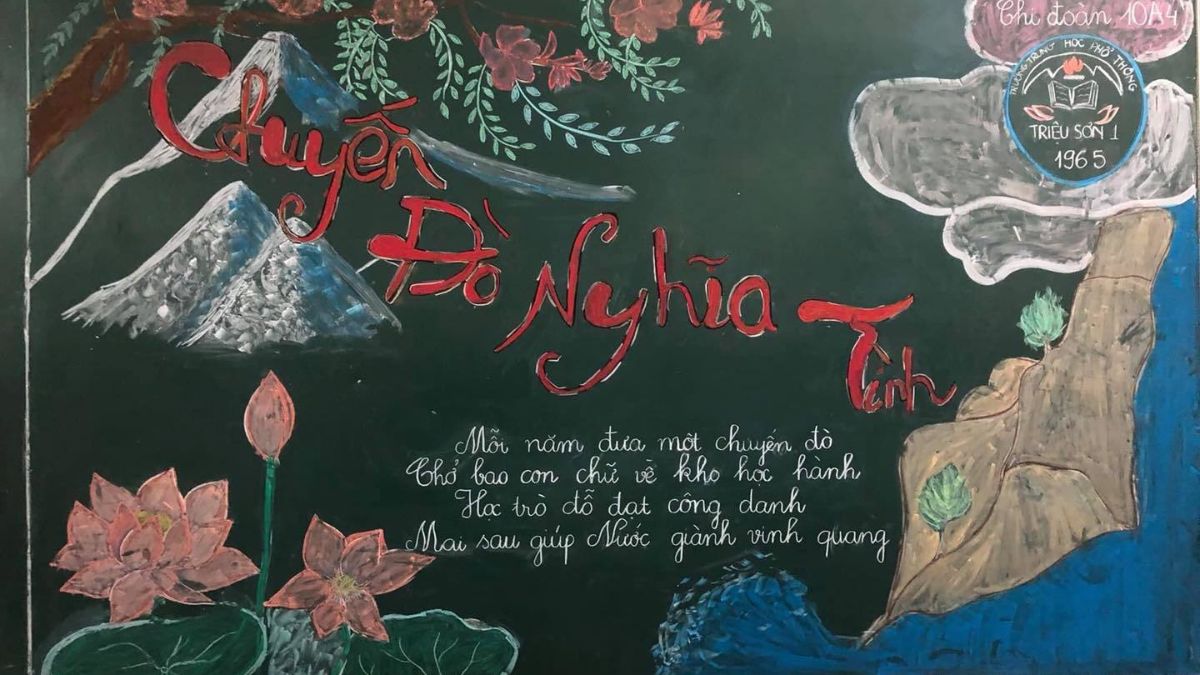 Tranh vẽ 20/11 - Trang trí trên bảng mẫu 2