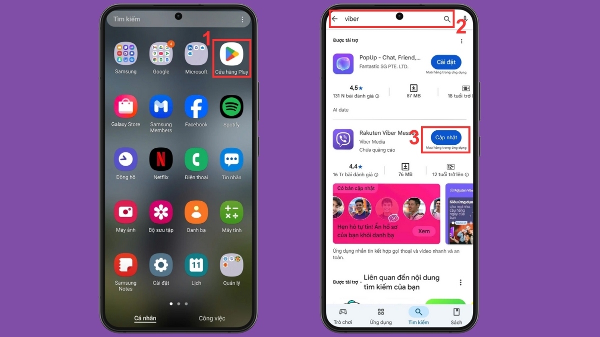 Khắc phục Viber bị lỗi - Cập nhật ứng dụng