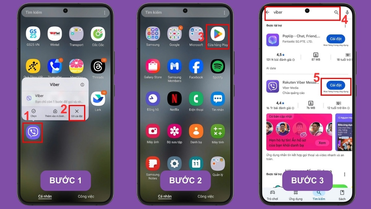 Khắc phục Viber bị lỗi - Cài đặt lại ứng dụng