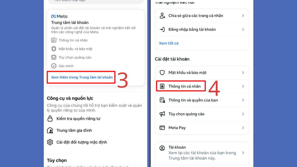 Vô hiệu hóa Facebook nhưng vẫn dùng Messenger bước 3, 4