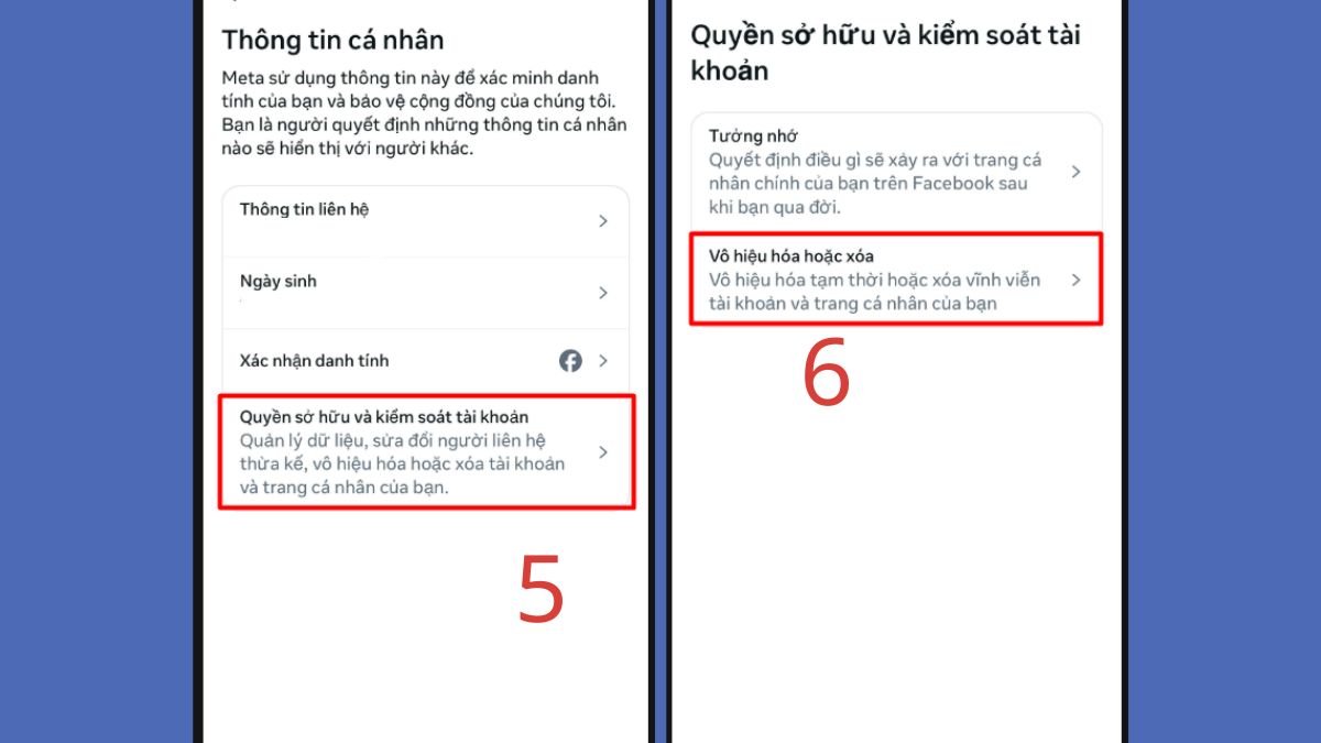 Vô hiệu hóa Facebook nhưng vẫn dùng Messenger bước 5, 6