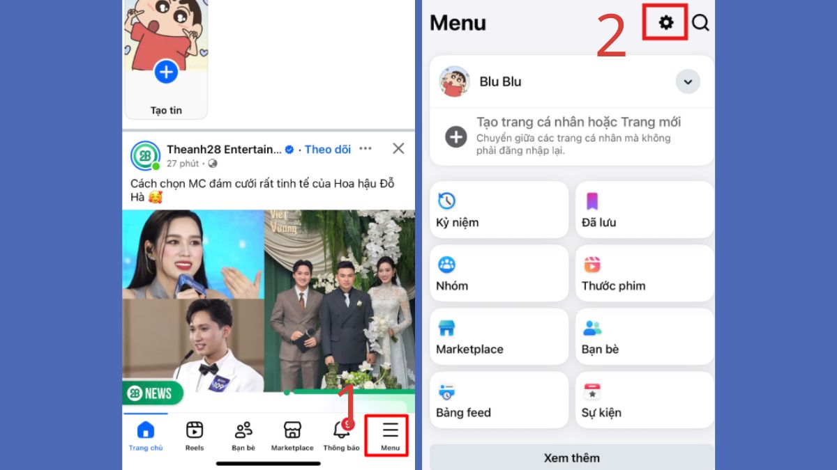 Cách vô hiệu hóa Facebook vĩnh viễn bước 1, 2