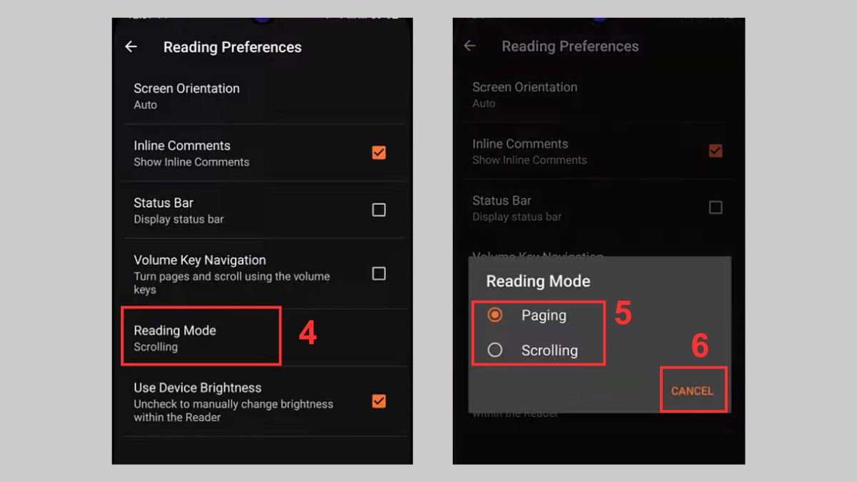 Wattpad là gì? Cách đổi chế độ đọc bước 4, 5, 6