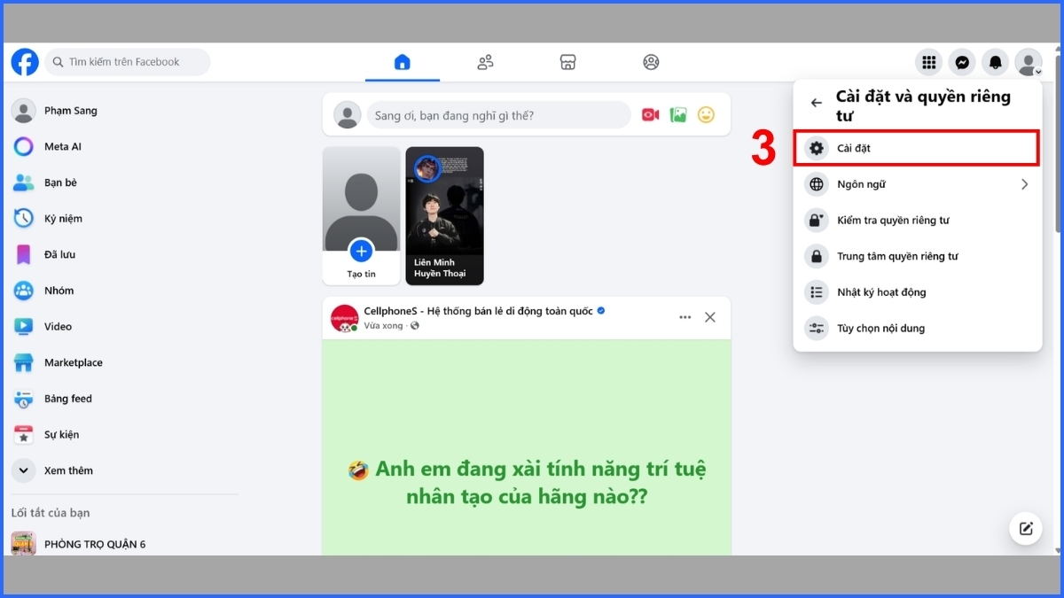 Cách khôi phục sau khi xoá trang trên Facebook trên máy tính - Bước 3
