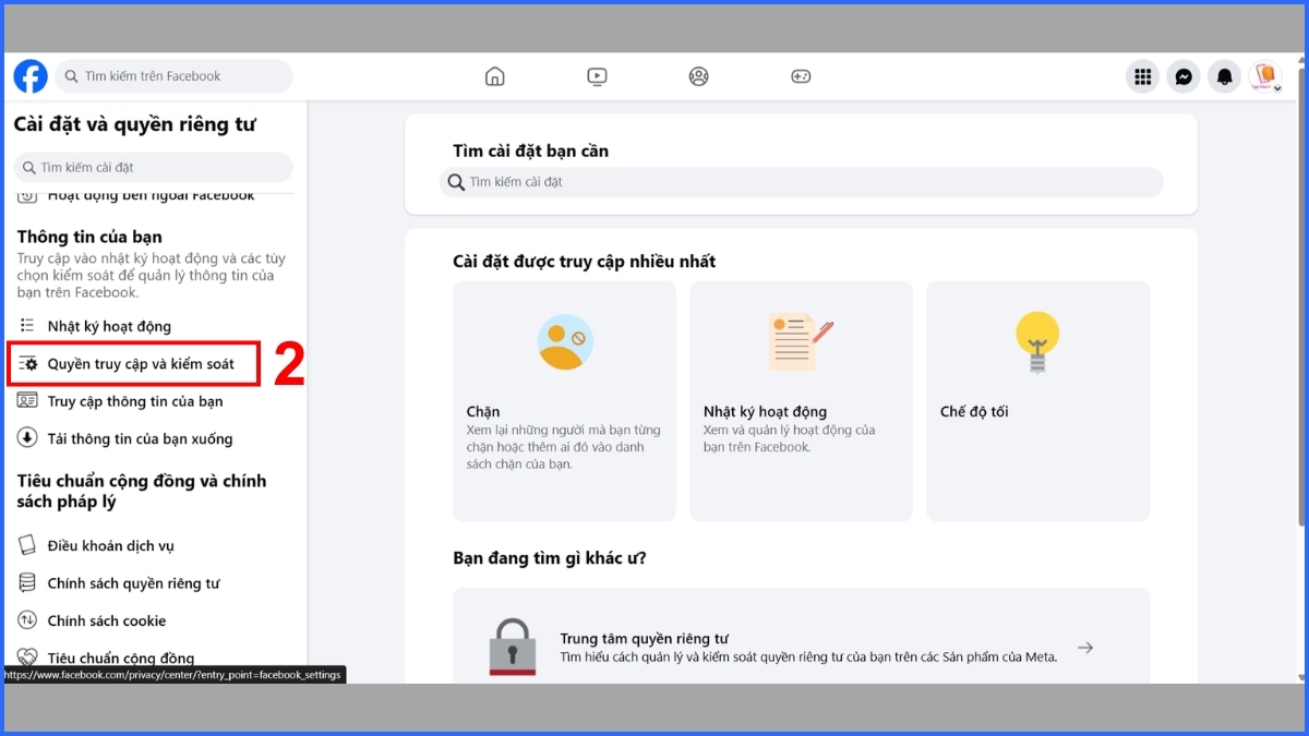 Cách ẩn trang Fanpage trên Facebook tạm thời - Bước 2