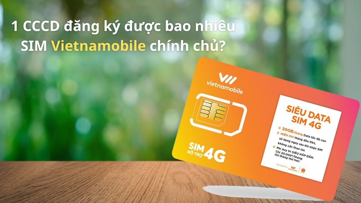 1 CCCD đăng ký được bao nhiêu SIM Vietnamobile chính chủ