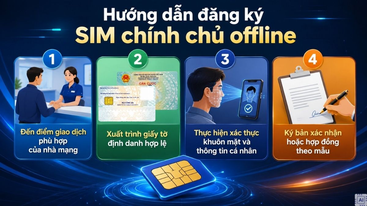 Hướng dẫn đăng ký SIM chính chủ offline bước 1