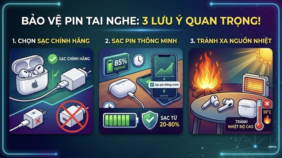 Những lưu ý để bảo vệ tuổi thọ pin tai nghe