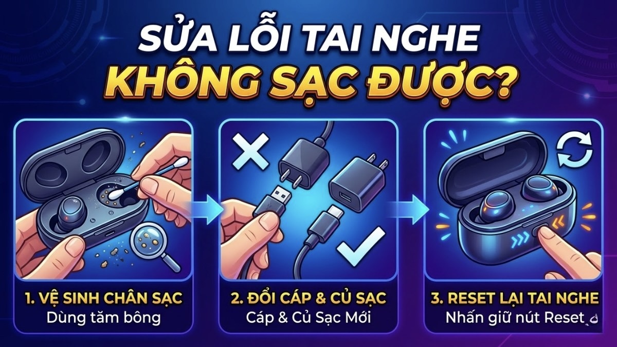 Khắc phục lỗi tai nghe Bluetooth không nhận sạc?