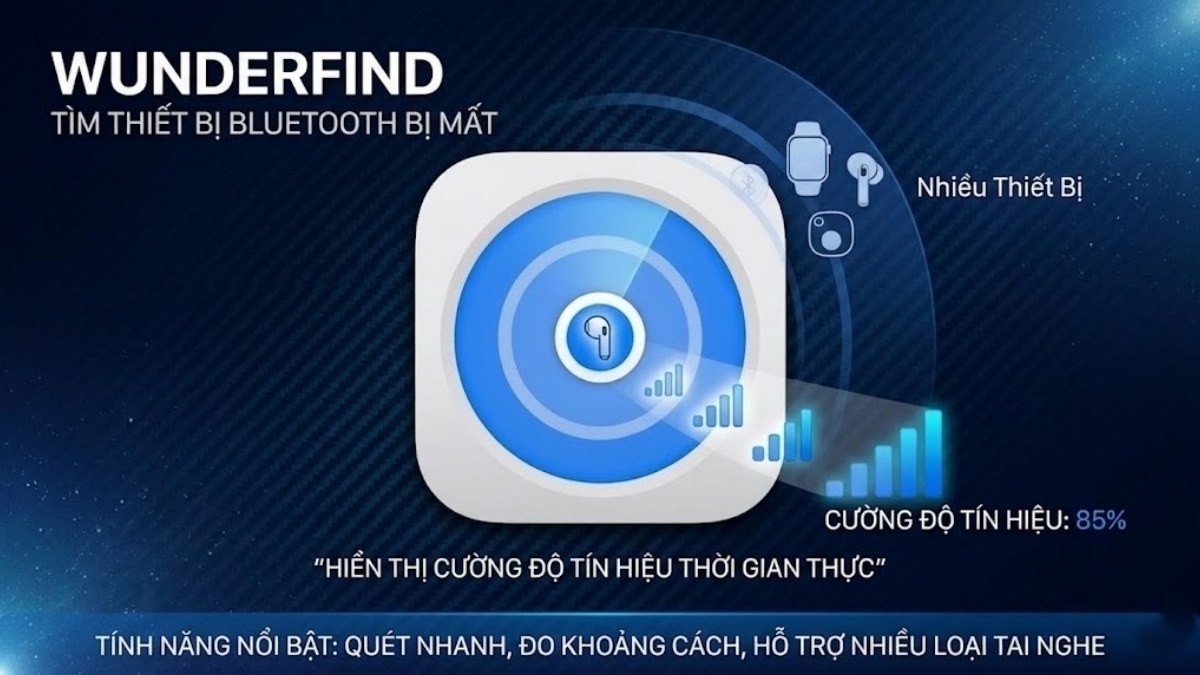 ứng dụng tìm tai nghe Bluetooth bên thứ ba Wunderfind