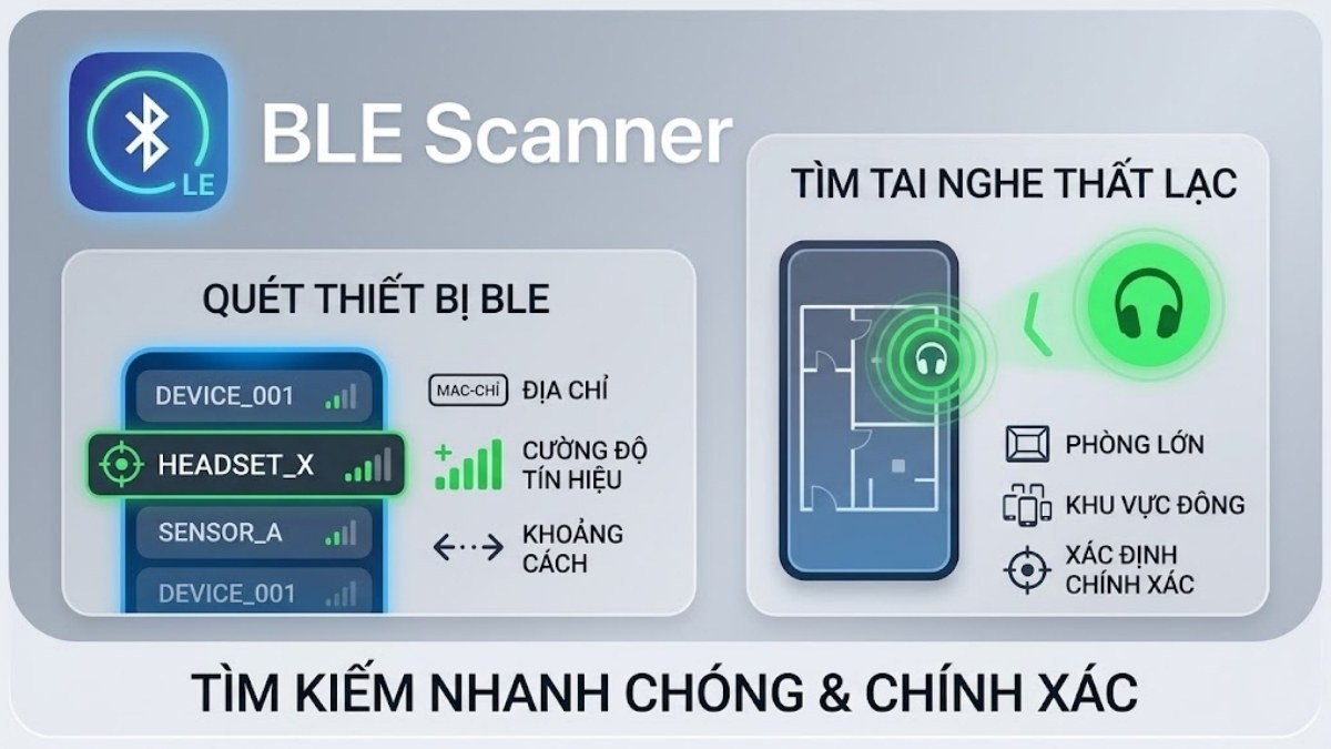 ứng dụng tìm tai nghe Bluetooth bên thứ ba BLE Scanner