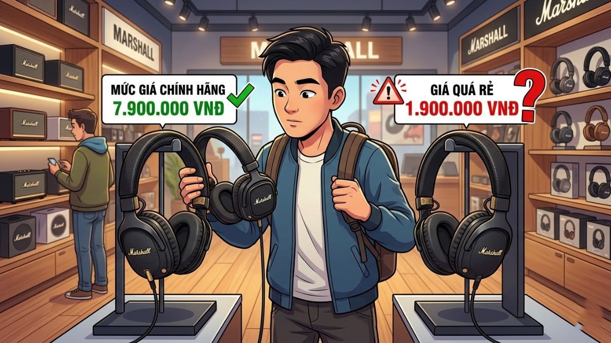 Cách check tai nghe Marshall qua giá cả