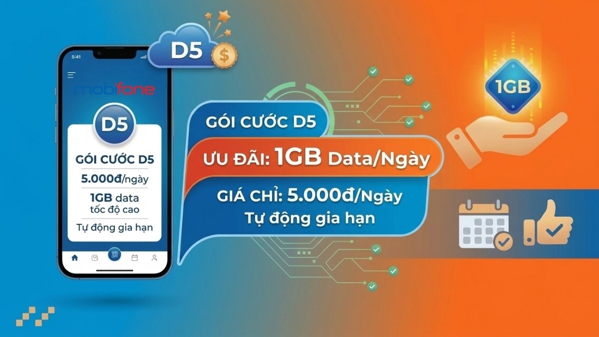 Thông tin chi tiết và ưu đãi gói cước D5 MobiFone