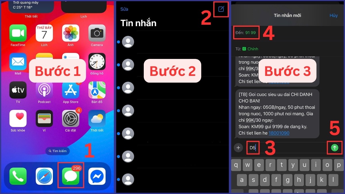 Hướng dẫn 3 cách đăng ký gói D5 MobiFone cách 1
