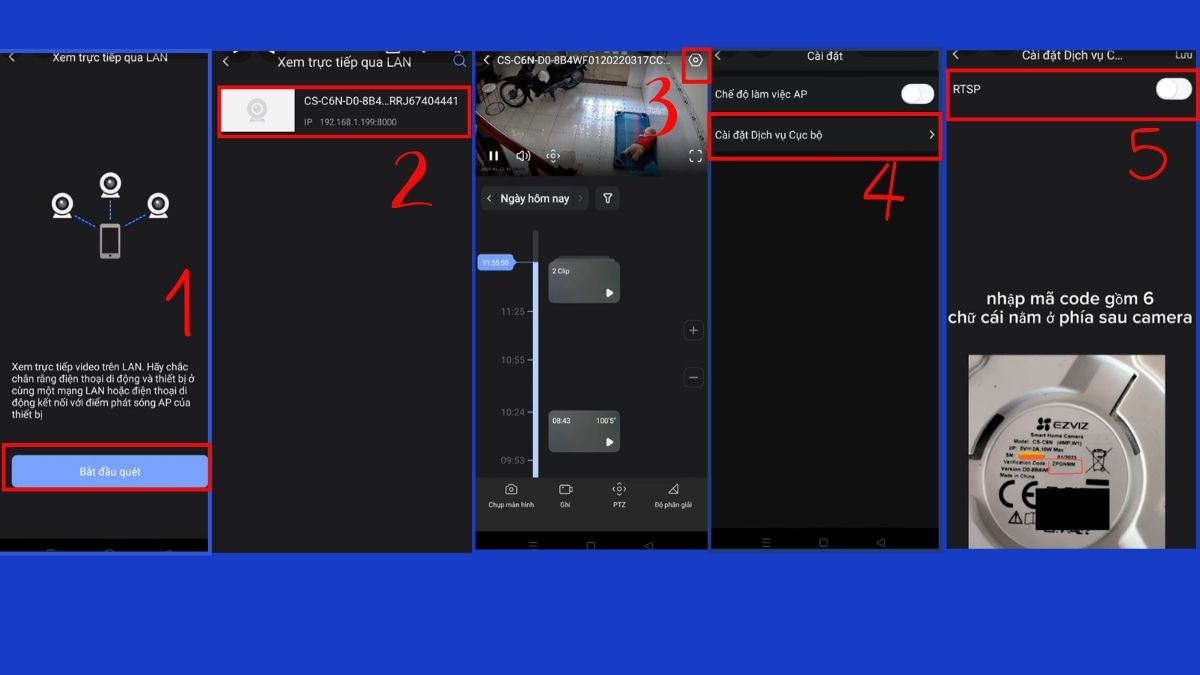 Cách tìm mục Cấu hình cục bộ (Local Config) để bật giao thức ONVIF 