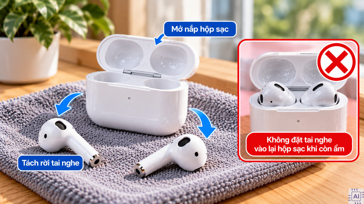 Dùng phím tắt Water Eject đẩy nước khỏi màng loa bước 1