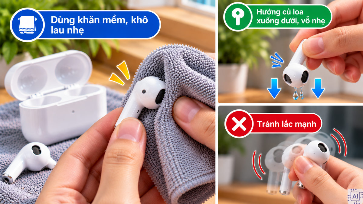 Dùng phím tắt Water Eject đẩy nước khỏi màng loa bước 2