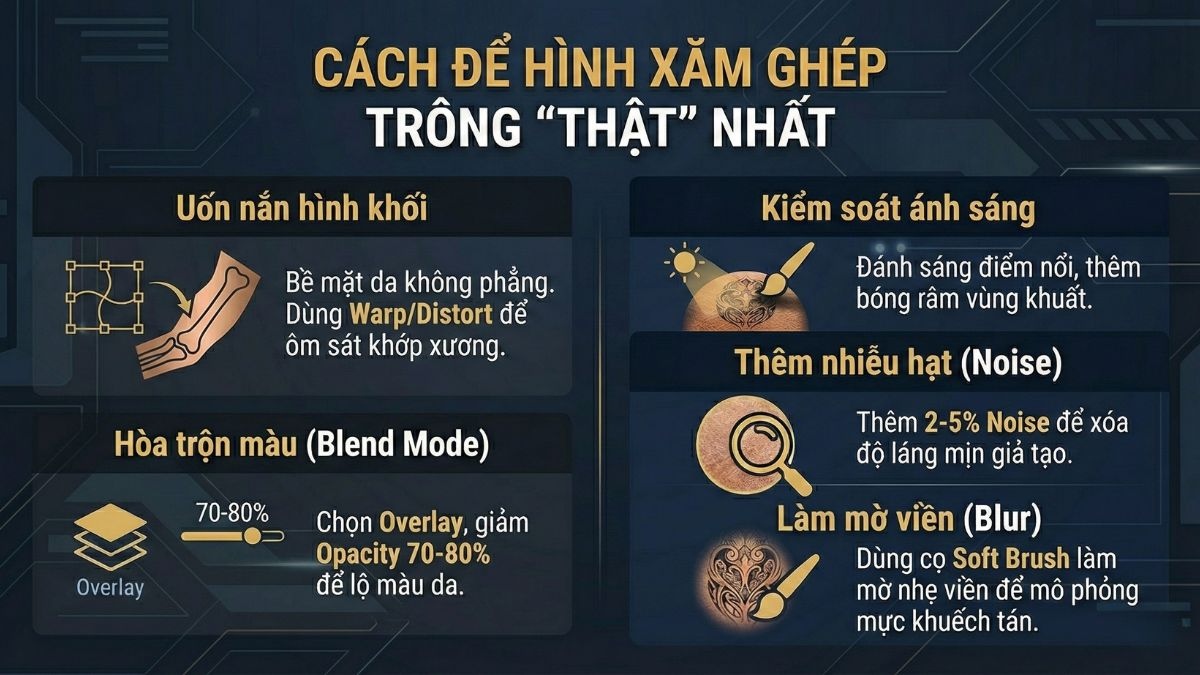 Cách để hình xăm ghép trông thật nhất