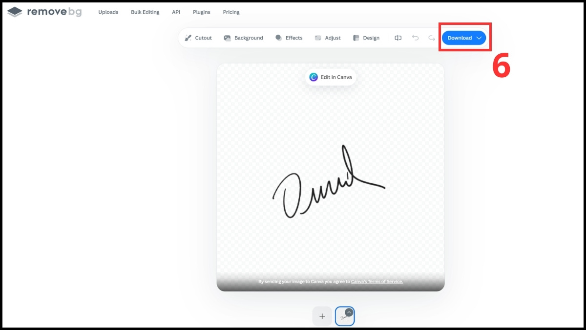 Cách chuyển từ chữ ký tay trên giấy sang File ảnh tách nền bước 4