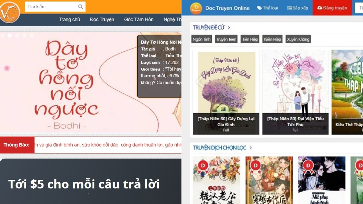  app viết truyện kiếm tiền trên điện thoại VNKings & Dtruyen