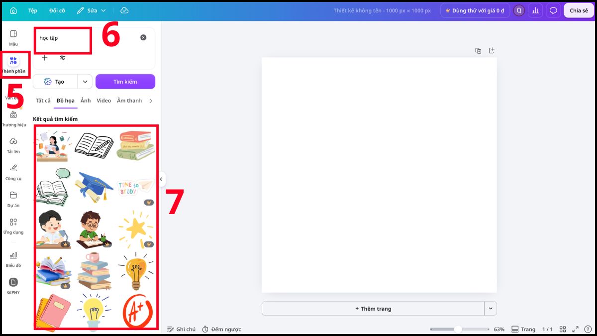 Hướng dẫn tự thiết kế avatar học tập bằng Canva bước 3