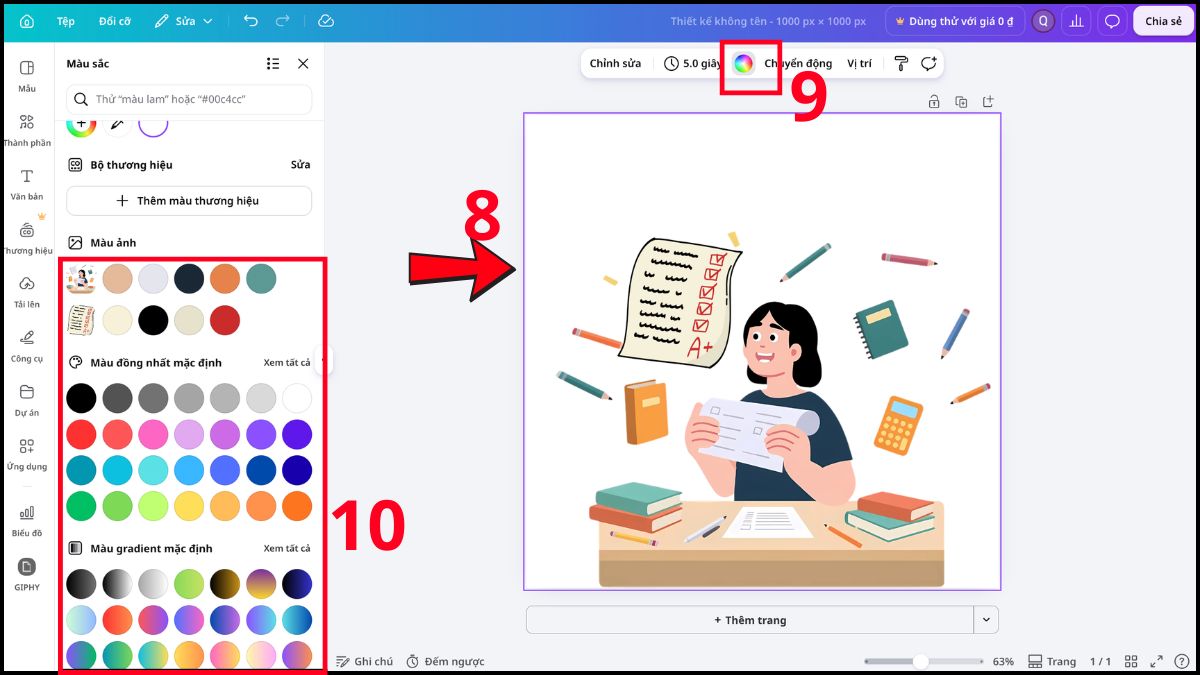 Hướng dẫn tự thiết kế avatar học tập bằng Canva bước 4