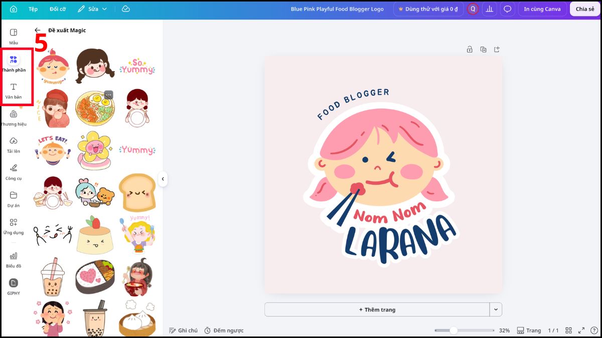 Cách thiết kế avatar bằng Canva bước 4